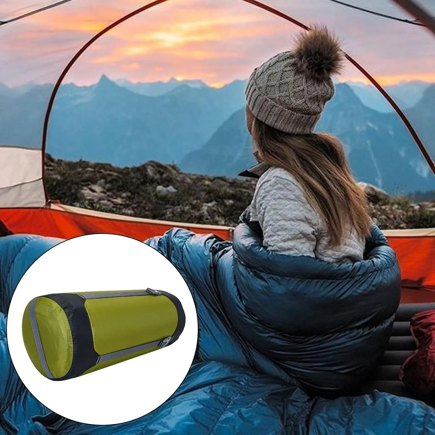 Polyester Compression Sacks Large Capacity Stuff Sacks Moistureproof Camping Bag for Home and Outdoor Use