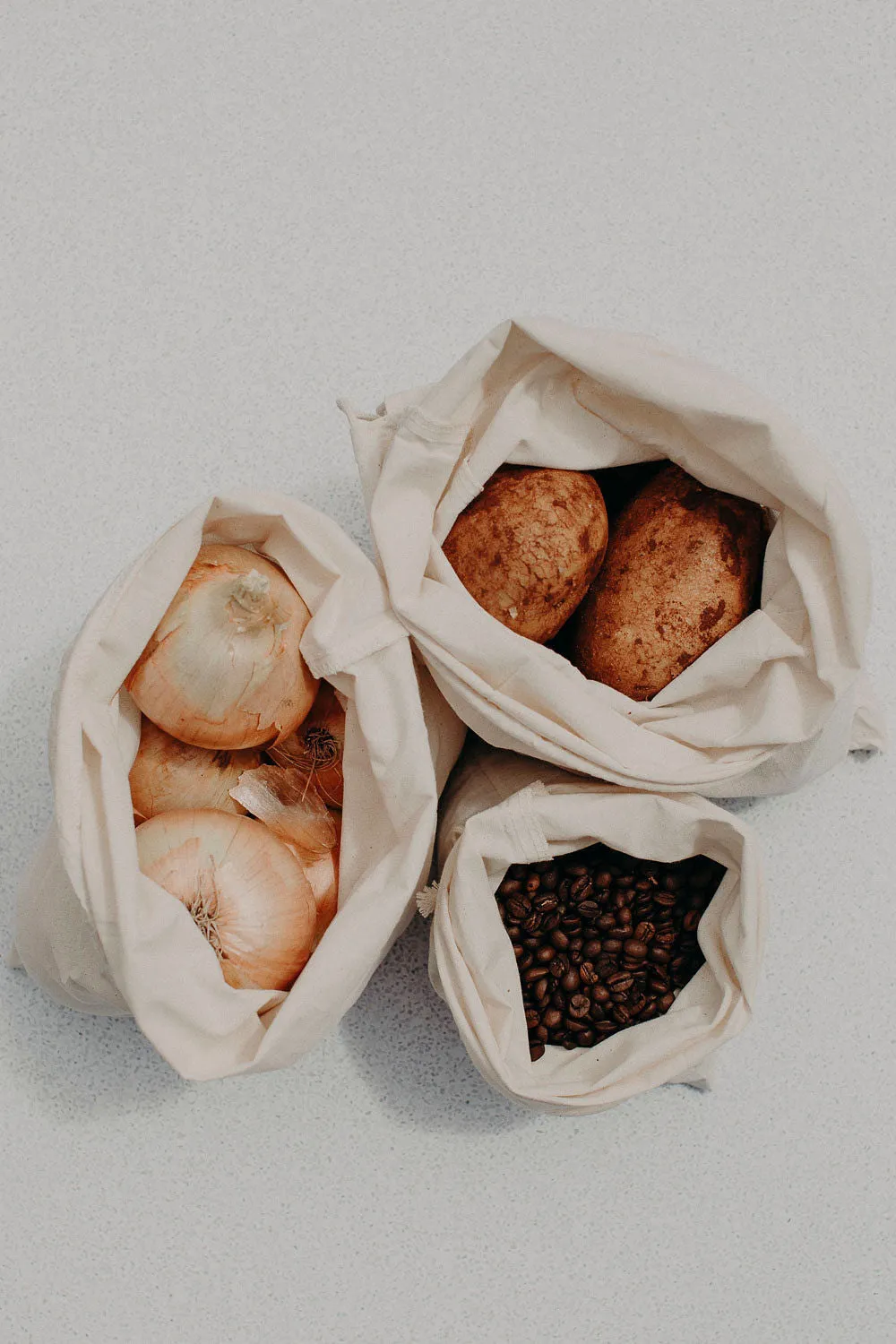 Produce Bags - Set of Three - Organic GOTS Cotton