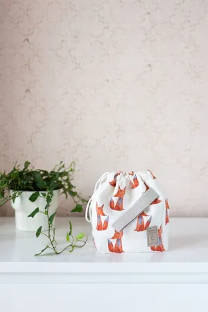 Project Bag. Small. Special KnitterBag design. Fox pattern