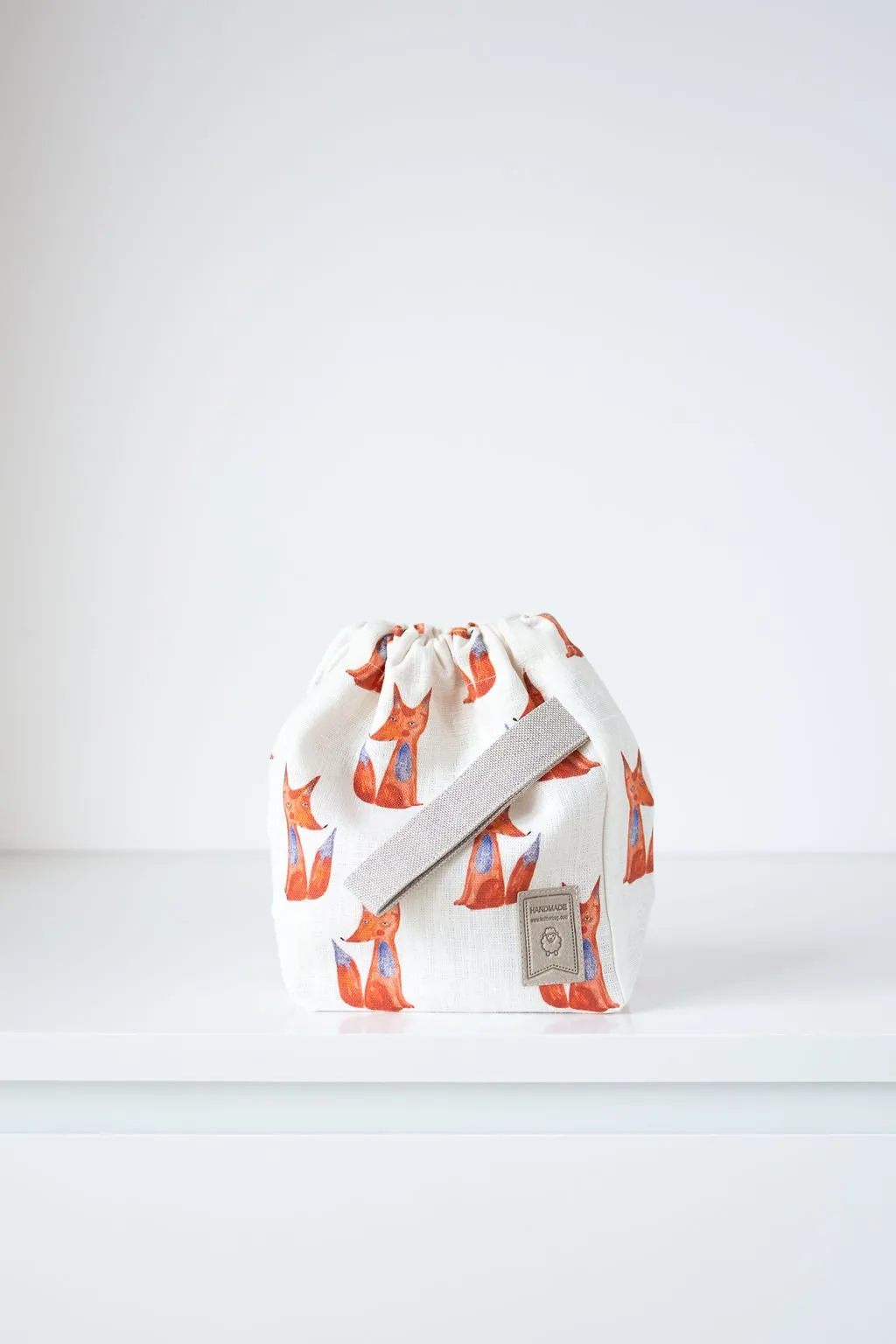 Project Bag. Small. Special KnitterBag design. Fox pattern