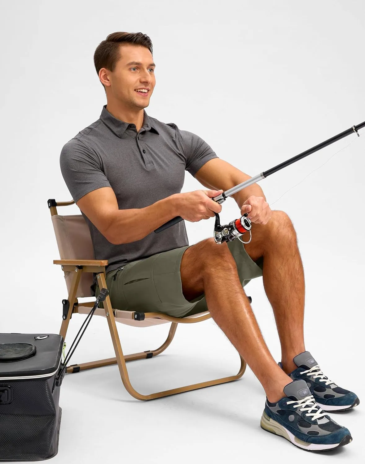 Pudolla Men's Hiking Shorts 11" Lightweight Cargo Work Shorts for Men Summer Travel Golf Casual Outdoor with 5 Pockets