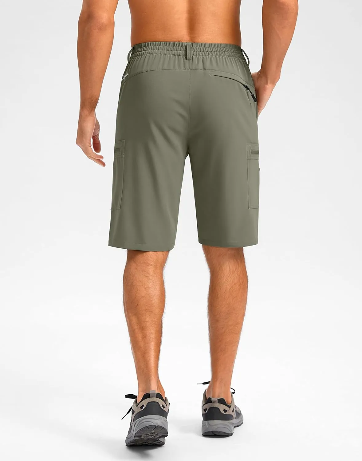 Pudolla Men's Hiking Shorts 11" Lightweight Cargo Work Shorts for Men Summer Travel Golf Casual Outdoor with 5 Pockets