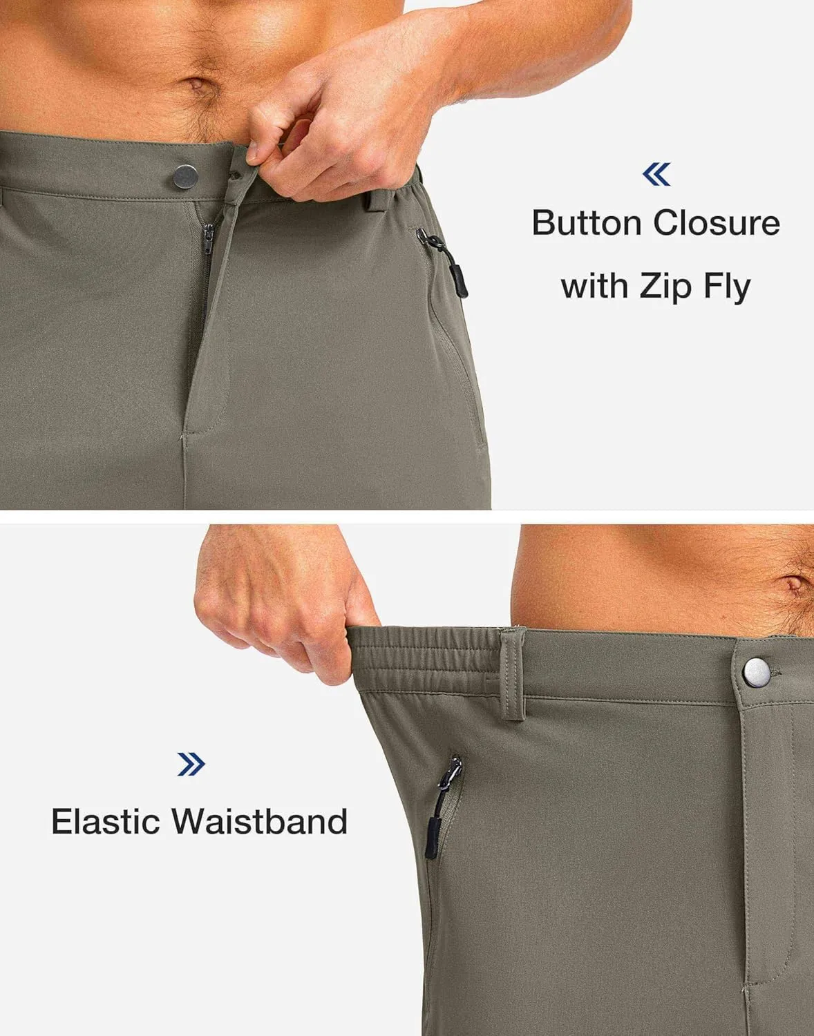 Pudolla Men's Hiking Shorts 11" Lightweight Cargo Work Shorts for Men Summer Travel Golf Casual Outdoor with 5 Pockets