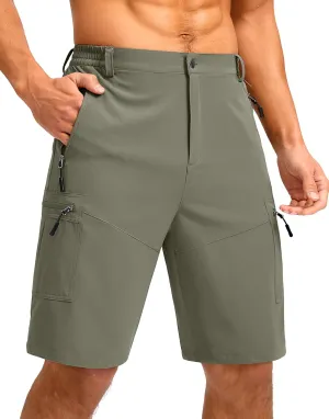 Pudolla Men's Hiking Shorts 11" Lightweight Cargo Work Shorts for Men Summer Travel Golf Casual Outdoor with 5 Pockets