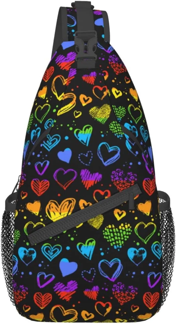 Rainbow LGBT Pride Sling Backpack Multipurpose Chest Bag Hiking Travel Daypack Crossbody Shoulder Bag Outdoor Unisex