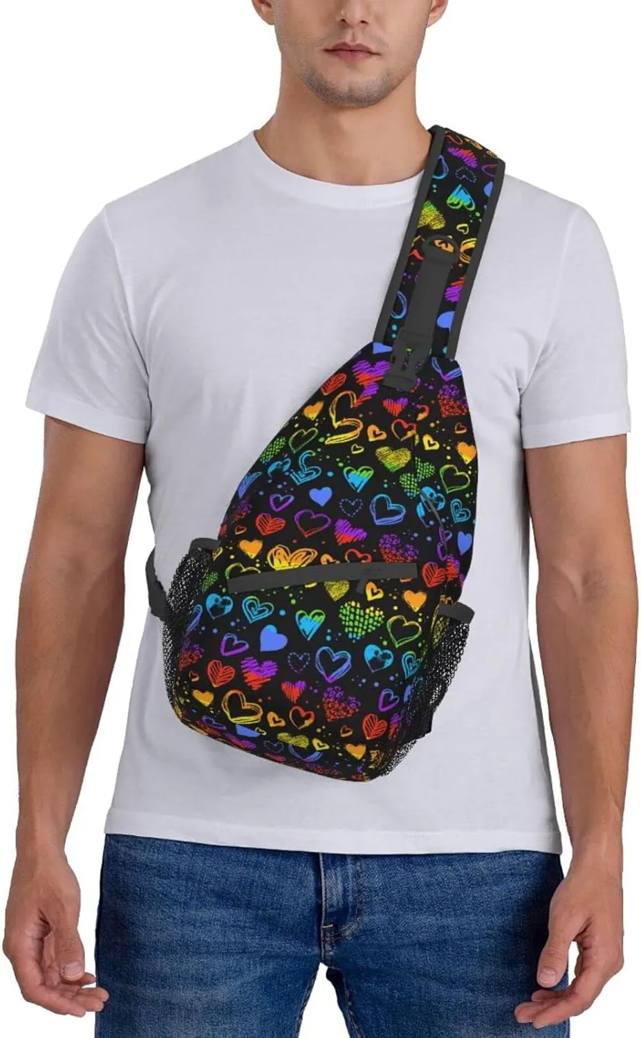 Rainbow LGBT Pride Sling Backpack Multipurpose Chest Bag Hiking Travel Daypack Crossbody Shoulder Bag Outdoor Unisex