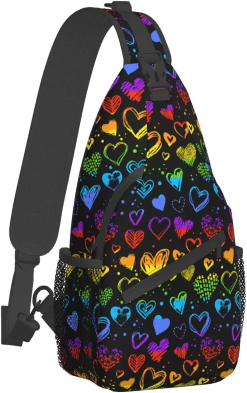Rainbow LGBT Pride Sling Backpack Multipurpose Chest Bag Hiking Travel Daypack Crossbody Shoulder Bag Outdoor Unisex