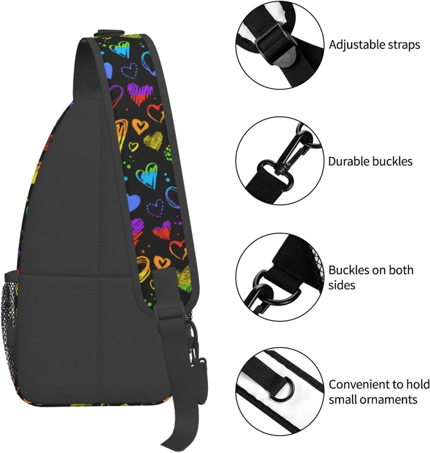 Rainbow LGBT Pride Sling Backpack Multipurpose Chest Bag Hiking Travel Daypack Crossbody Shoulder Bag Outdoor Unisex