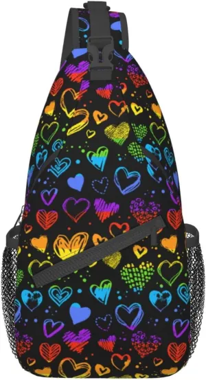Rainbow LGBT Pride Sling Backpack Multipurpose Chest Bag Hiking Travel Daypack Crossbody Shoulder Bag Outdoor Unisex
