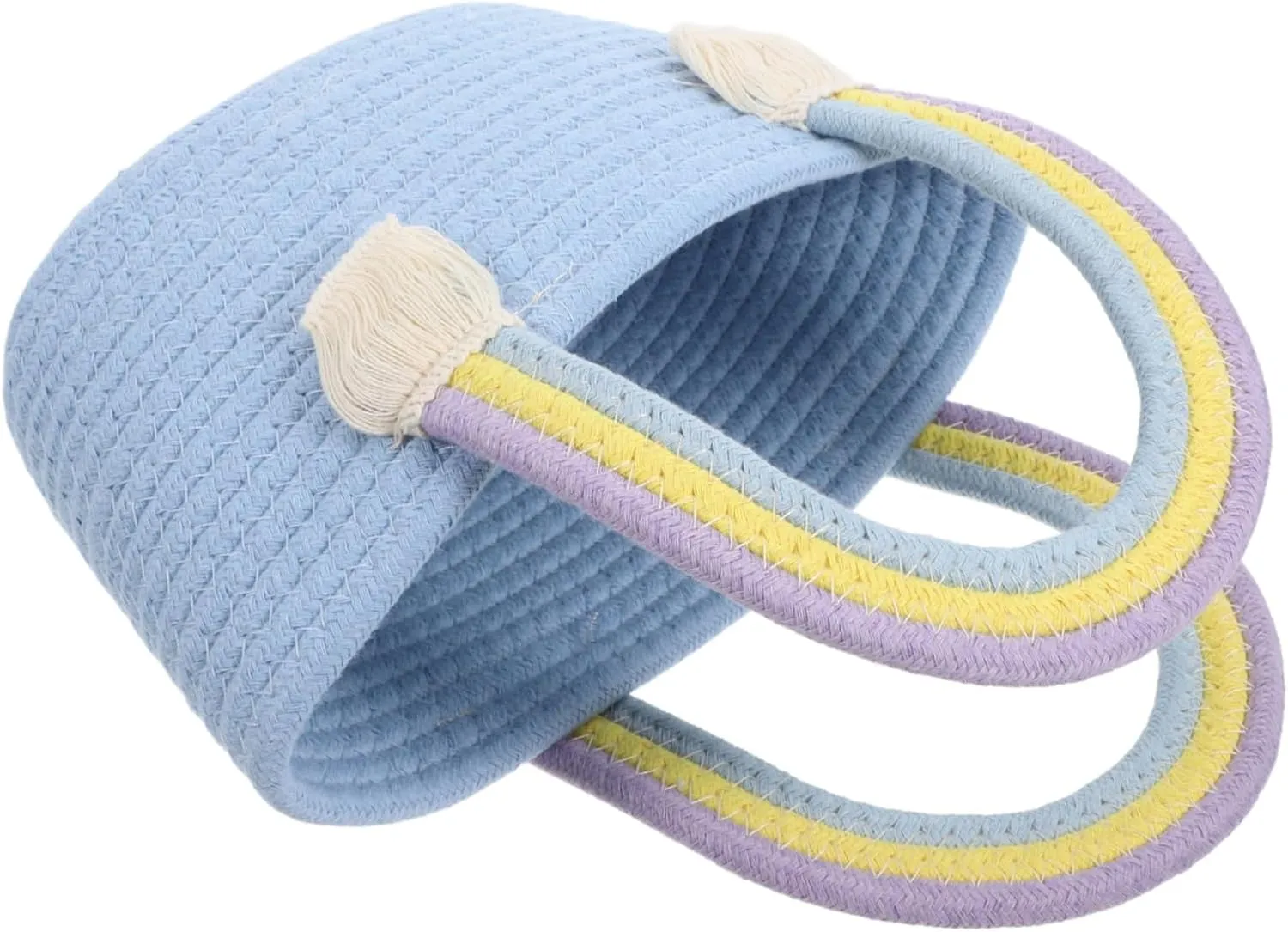 Rainbow Thread Handbag Handwoven Beach Tote for Summer Holidays Stylish Party Shopping Bag for Daily Use and Leisure Activities