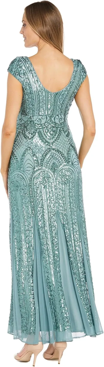 R&M Richards Women's Château Lumière Beaded Gown