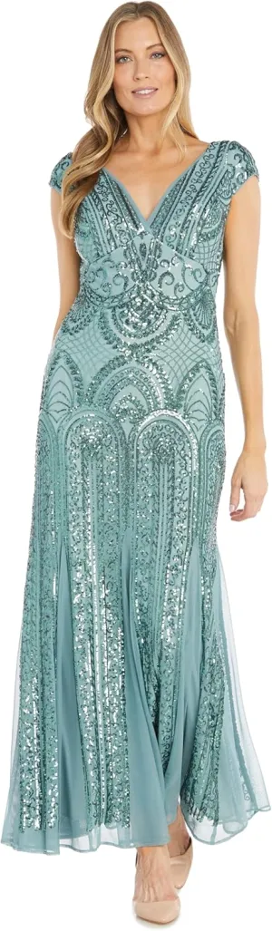 R&M Richards Women's Château Lumière Beaded Gown