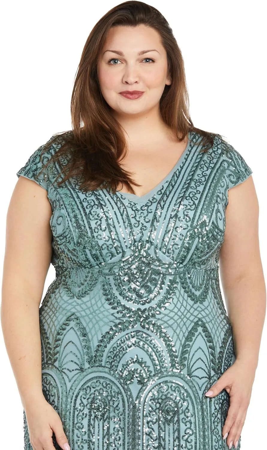 R&M Richards Women's Château Lumière Beaded Gown