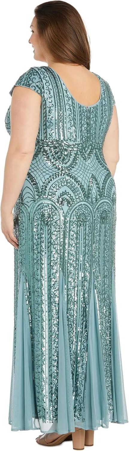 R&M Richards Women's Château Lumière Beaded Gown