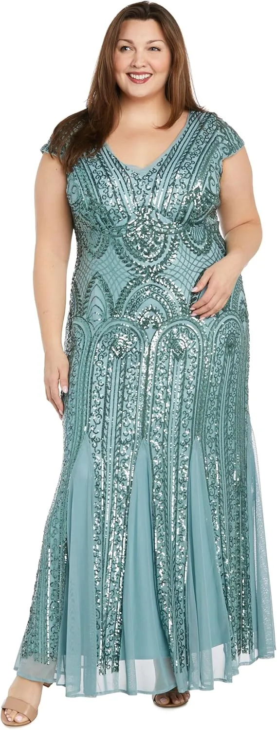 R&M Richards Women's Château Lumière Beaded Gown