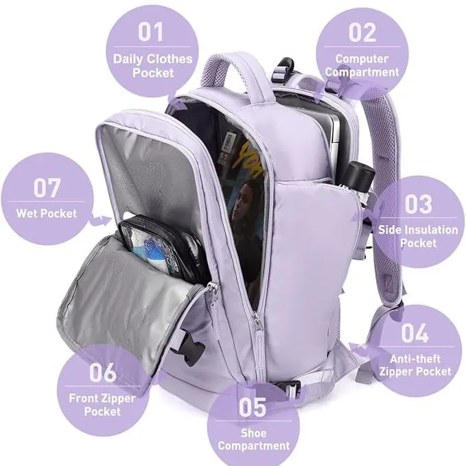 Recca | Large Expandable Hiking Travel Backpack for Laptop (45L)