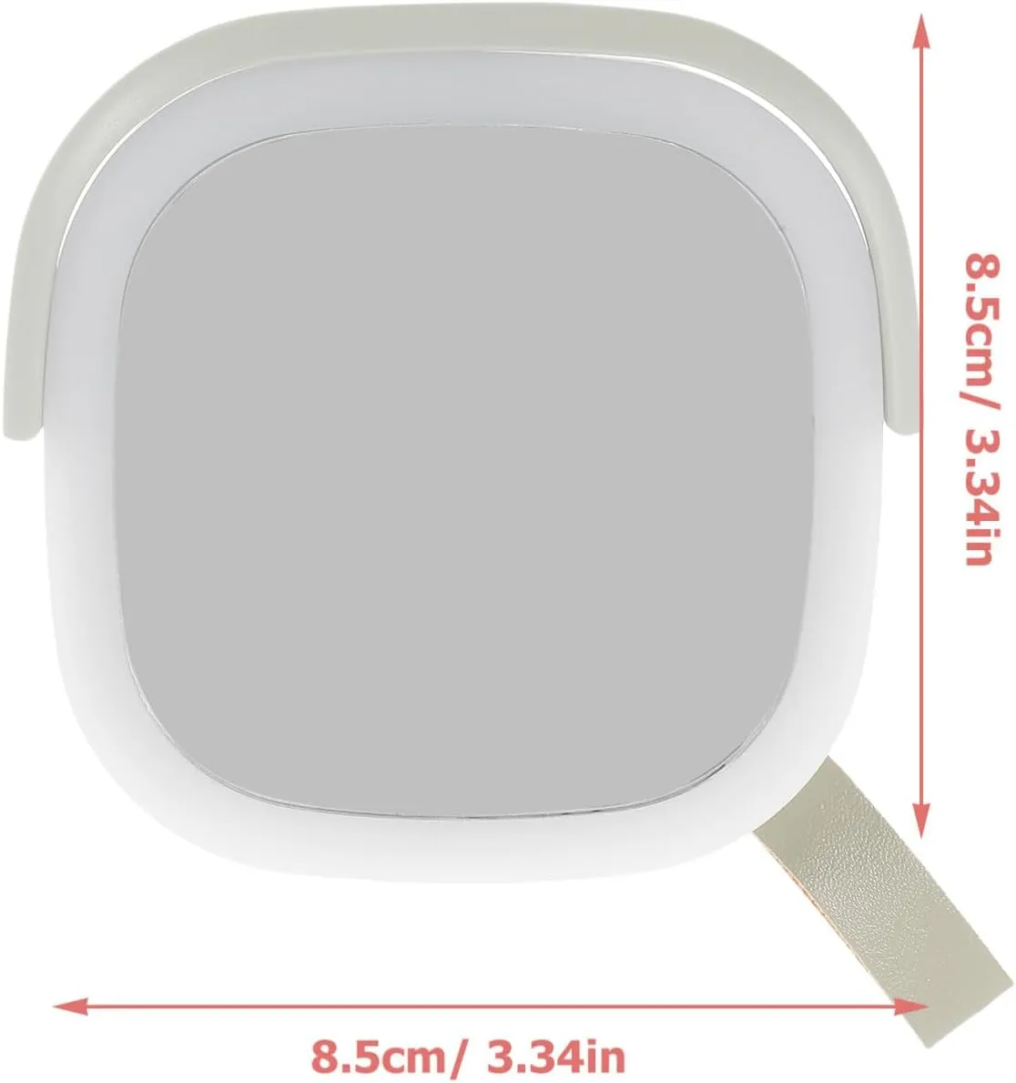 Rechargeable LED Travel Makeup Mirror with Light Compact Design for Easy Portability High Definition Surface for Detailed Viewing for Go Touch Ups