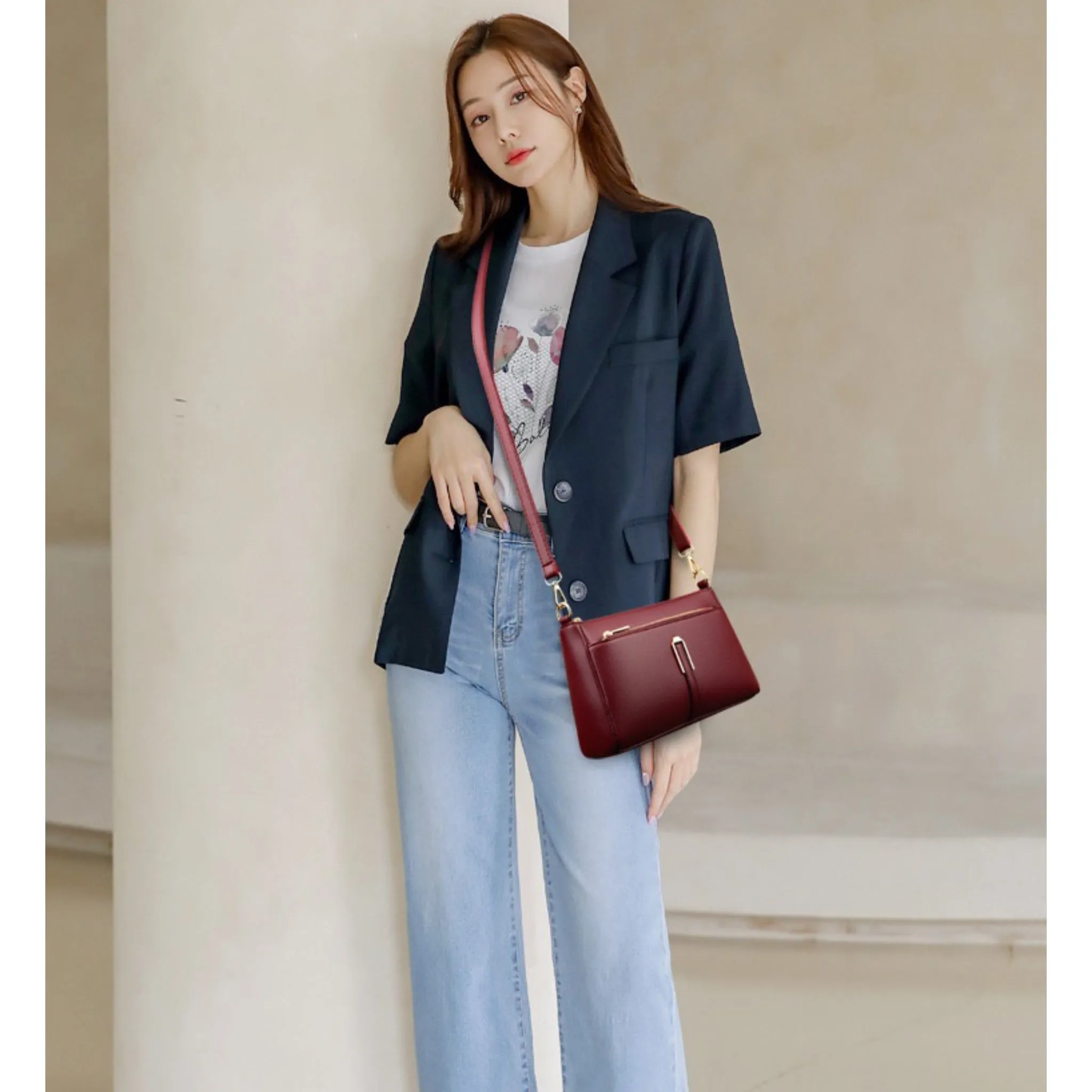 Red Vena Sling Bag