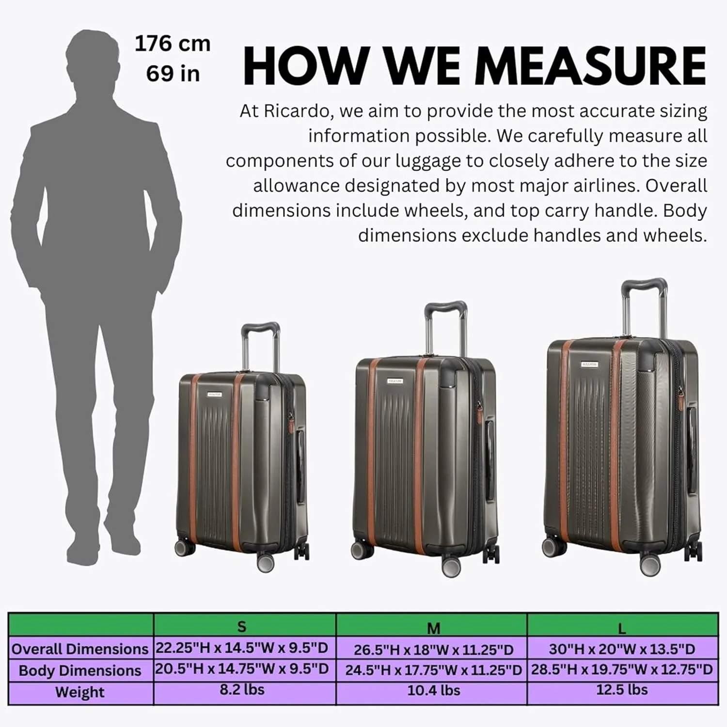 Ricardo Beverly Hills Montecito 2.0 Hardside with Dual Spinning Wheels, Expandable with Comfort Grip for Easy Packing and Moving, Men and Women, Graphite, Check-In Medium 25-Inch
