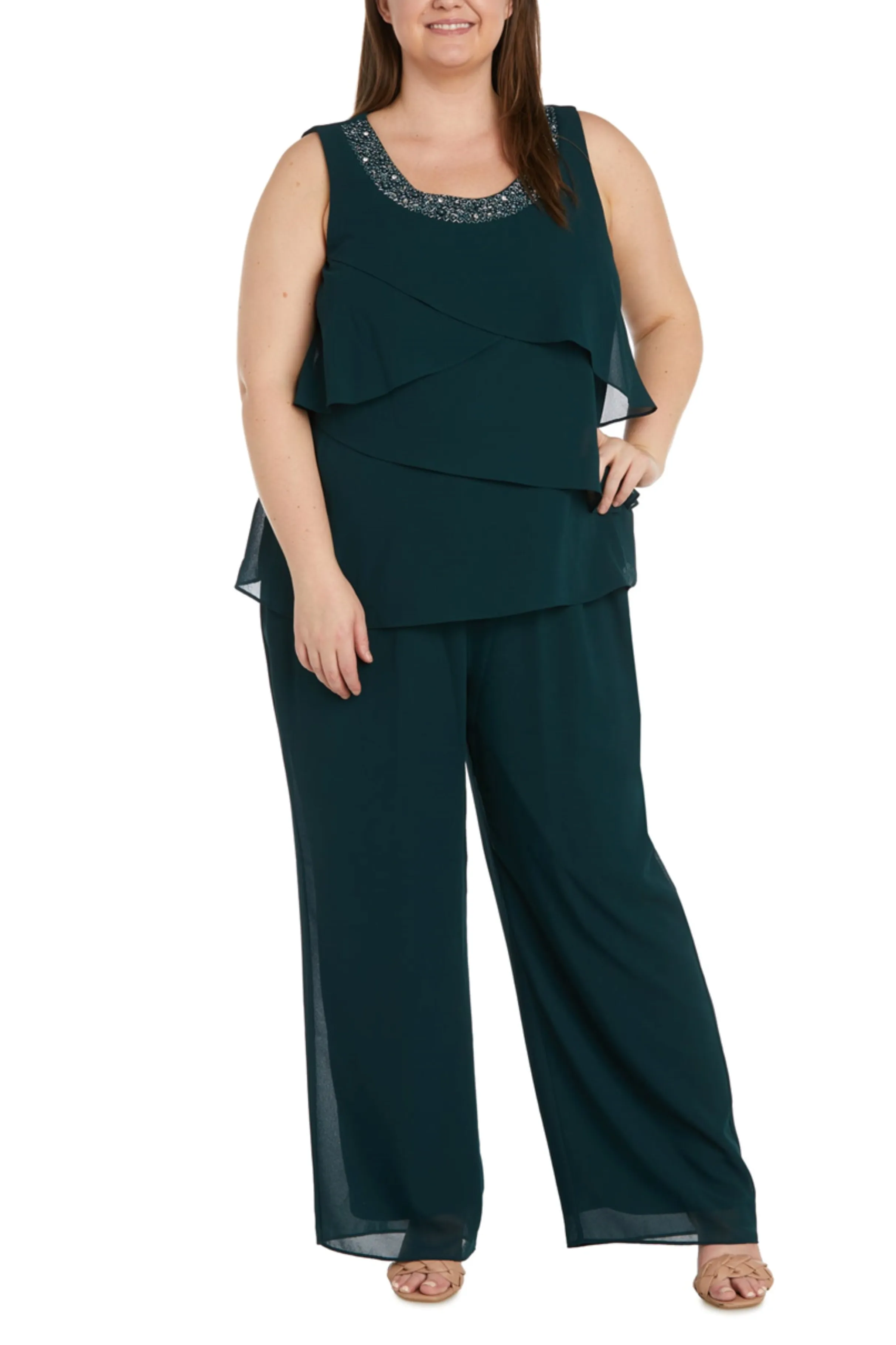 RM Richards Ruffle Tiered Formal 3-Piece Pants Set