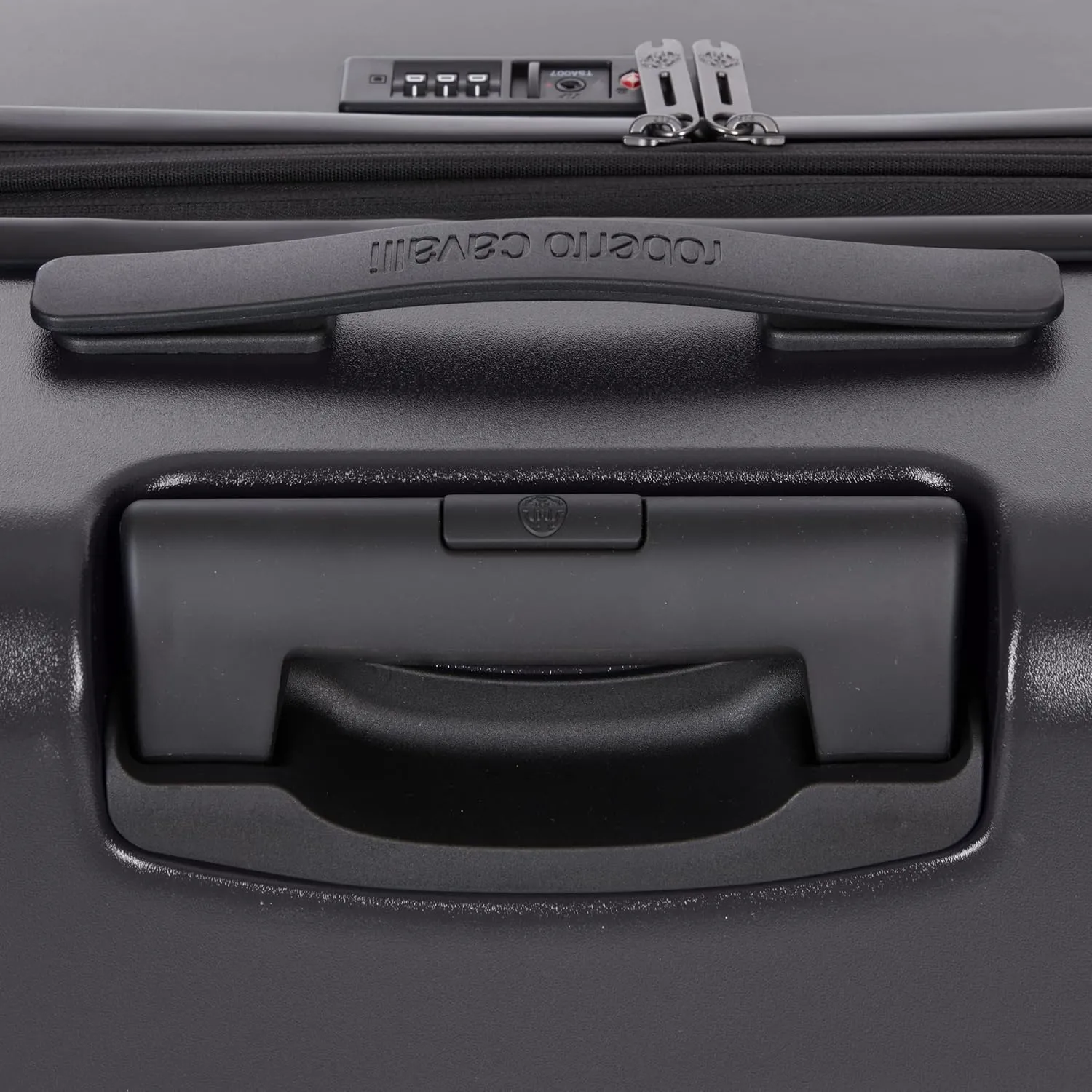 ROBERTO CAVALLI MILANO Luxury 3 Piece Luggage Set, Expandable Hard Shell Suitcases with 8 Spinner Wheels, Combination Lock Large Suitcase Set for Men and Women -Black