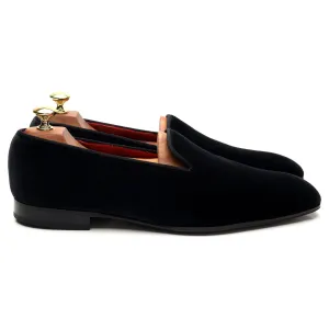 'Ronald' Black Velvet Slipper UK 8.5 E