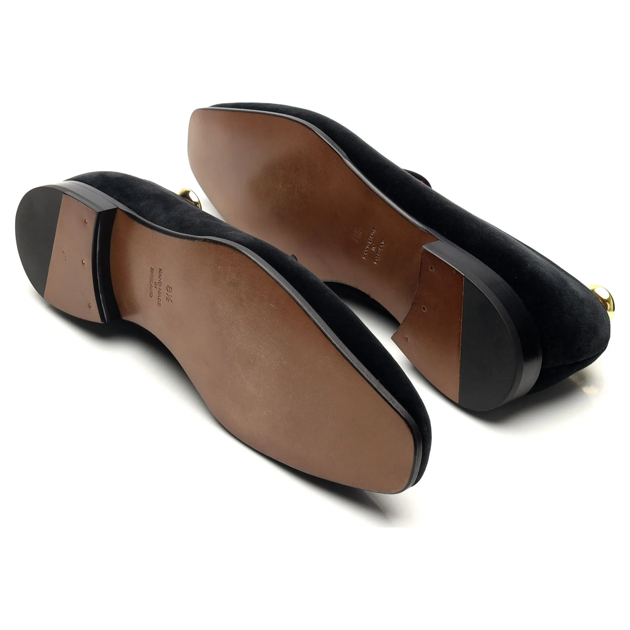 'Ronald' Black Velvet Slipper UK 8.5 E