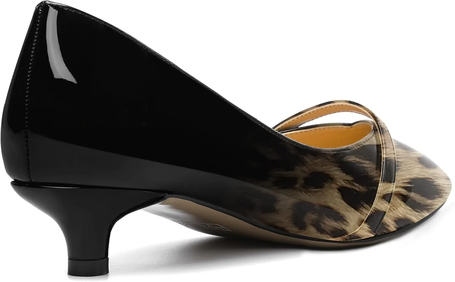 ROSERWISH Womens Evening Dress Wedding Slip On Pointed Toe Patent Kitten Low Heel Pumps Shoes 1.5 Inch