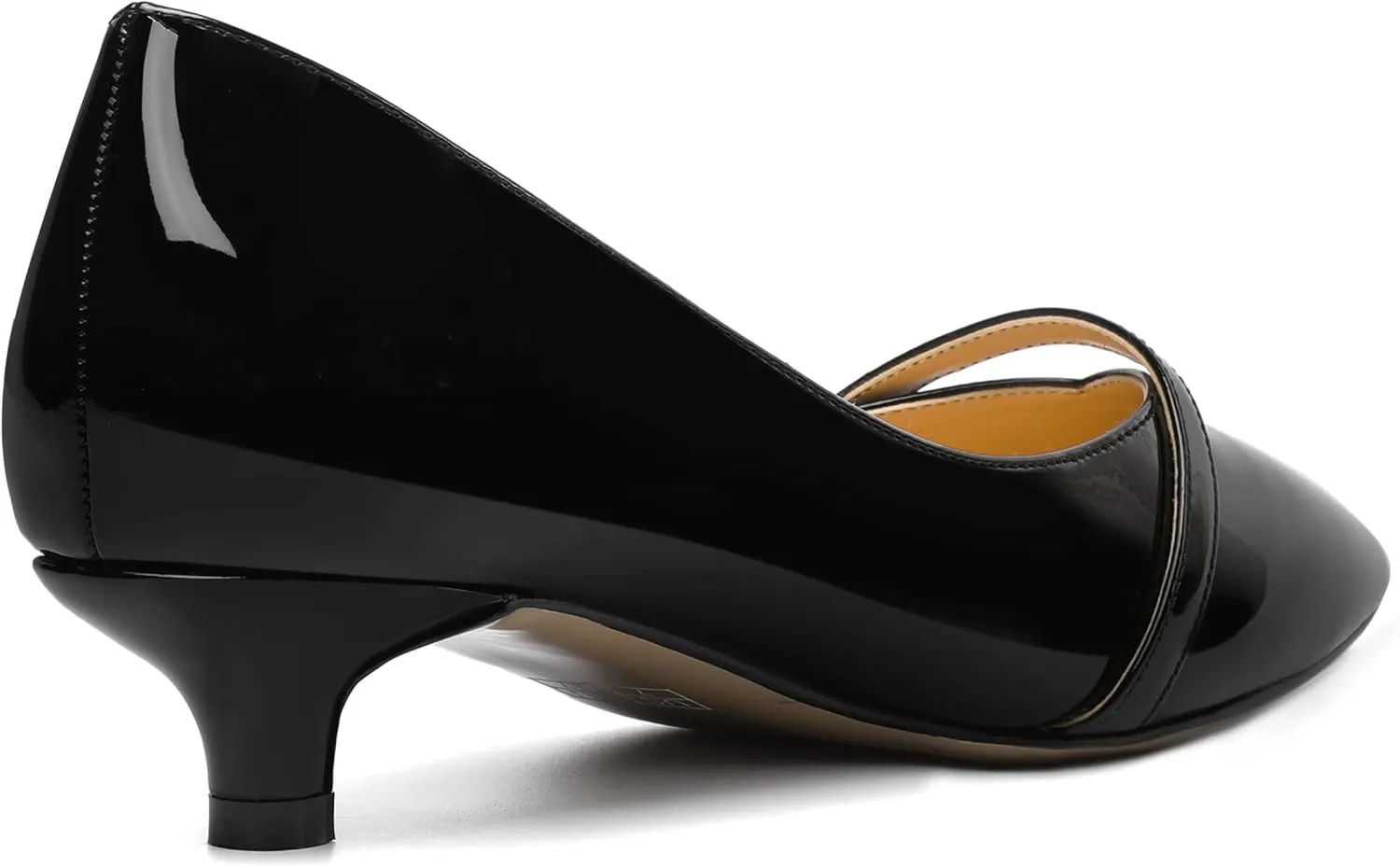 ROSERWISH Womens Evening Dress Wedding Slip On Pointed Toe Patent Kitten Low Heel Pumps Shoes 1.5 Inch