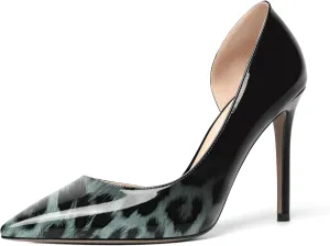 ROSERWISH Womens Sexy Fashion Slip On Evening Pointed Toe Patent Stiletto High Heel Pumps Shoes 4 Inch