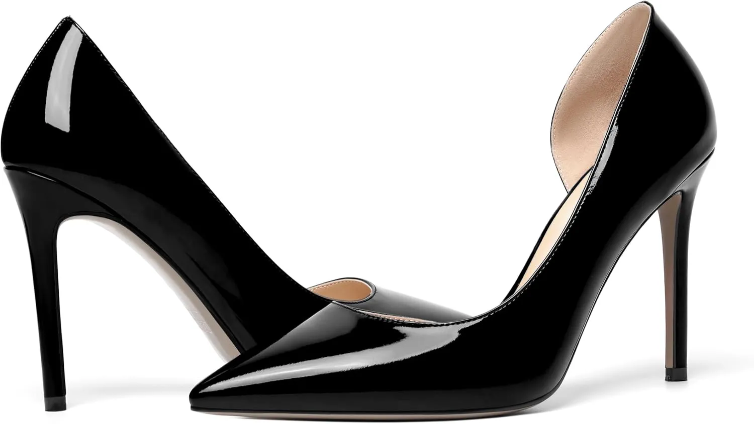 ROSERWISH Womens Sexy Fashion Slip On Evening Pointed Toe Patent Stiletto High Heel Pumps Shoes 4 Inch
