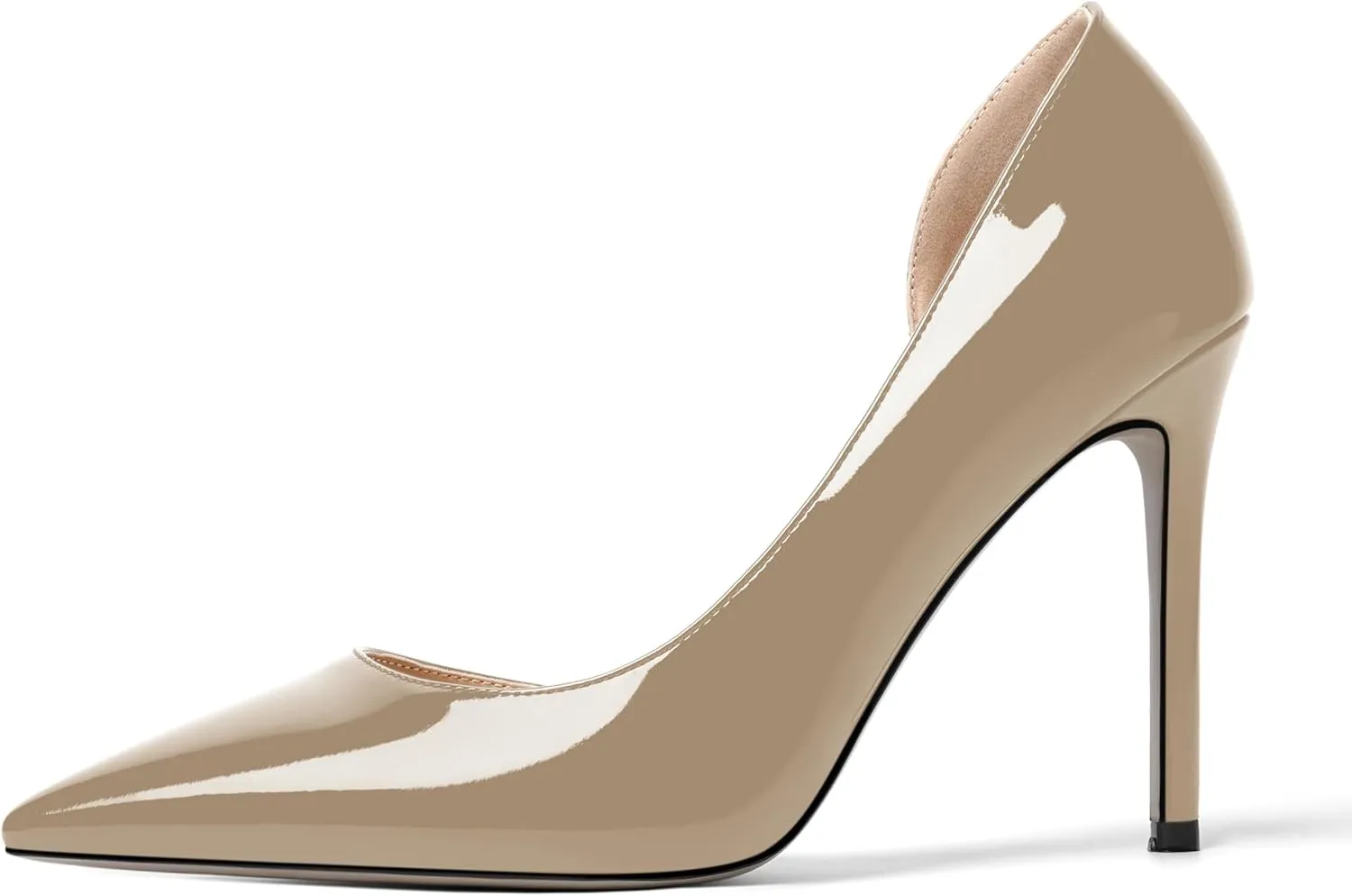 ROSERWISH Womens Sexy Fashion Slip On Evening Pointed Toe Patent Stiletto High Heel Pumps Shoes 4 Inch
