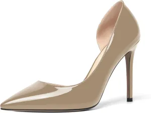 ROSERWISH Womens Sexy Fashion Slip On Evening Pointed Toe Patent Stiletto High Heel Pumps Shoes 4 Inch