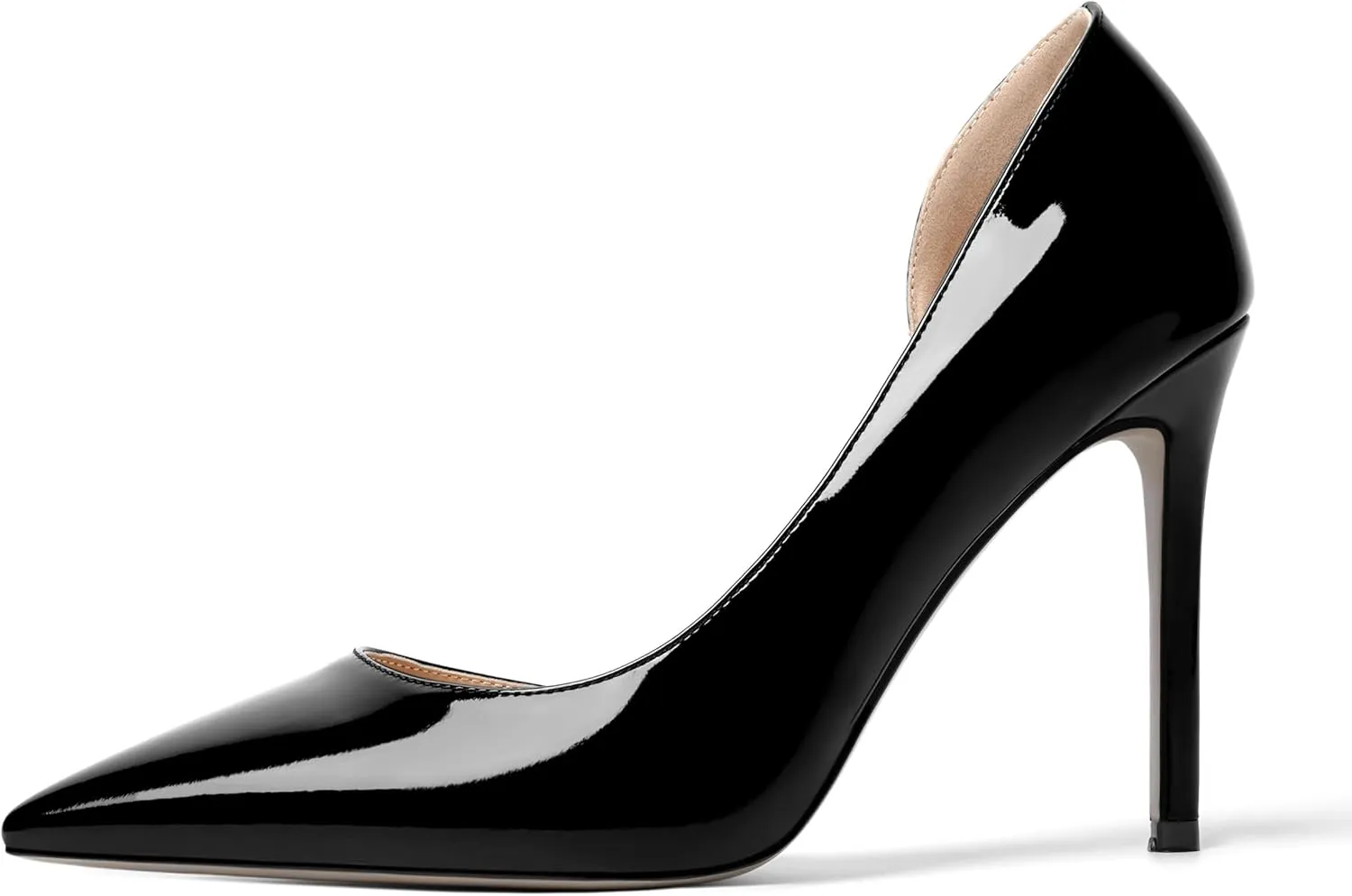 ROSERWISH Womens Sexy Fashion Slip On Evening Pointed Toe Patent Stiletto High Heel Pumps Shoes 4 Inch