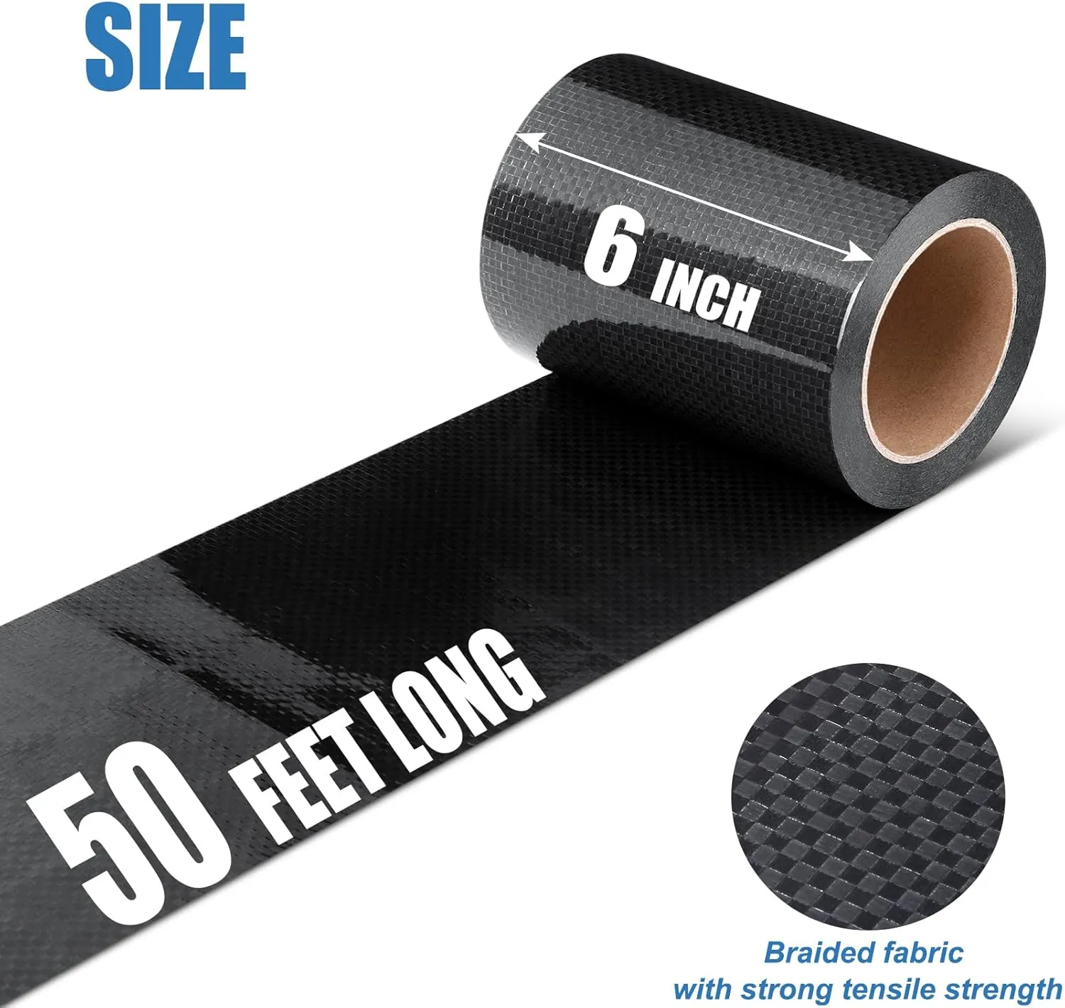 RV Underbelly Tape, 6" x 50' RV Underbelly Material, Waterproof Tape with Permanent Sealing Adhesive for RV, Camper Travel Trailer, Mobile Home, Tear Repair Patch