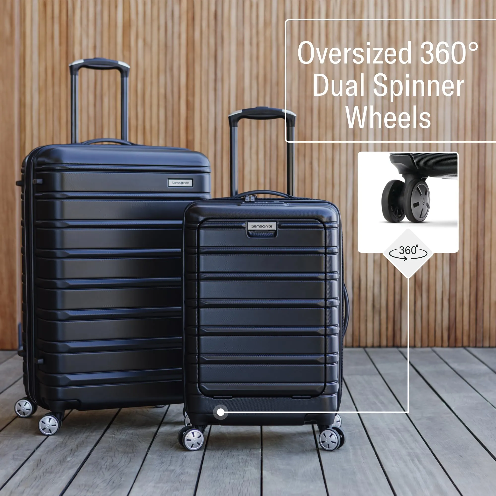 Samsonite Omni 2 Hardside Expandable Luggage with Spinner Wheels, Birch White, 2-Piece Set (Carry-on/Large)
