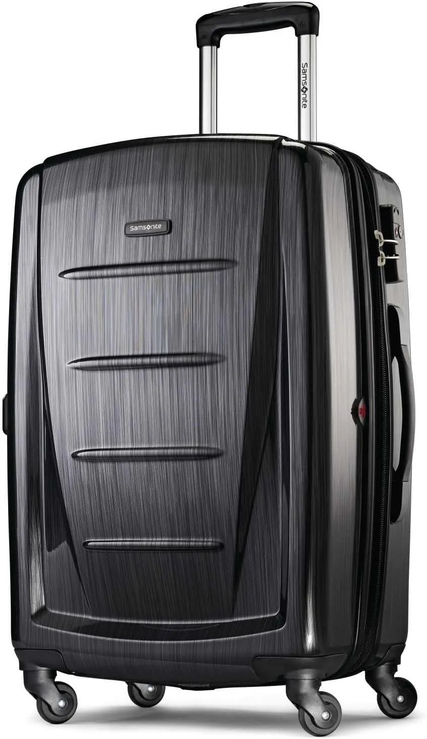 Samsonite Winfield 2 Hardside Expandable Luggage with Spinner Wheels, Brushed Anthracite, Checked-Medium 24-Inch