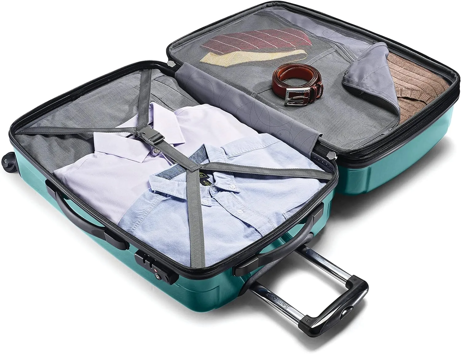 Samsonite Winfield 2 Hardside Expandable Luggage with Spinner Wheels, Checked-Large 28-Inch, Cactus Green