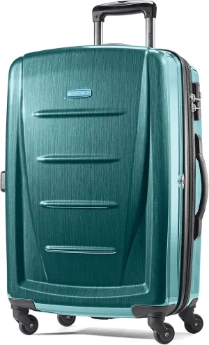 Samsonite Winfield 2 Hardside Expandable Luggage with Spinner Wheels, Checked-Large 28-Inch, Cactus Green