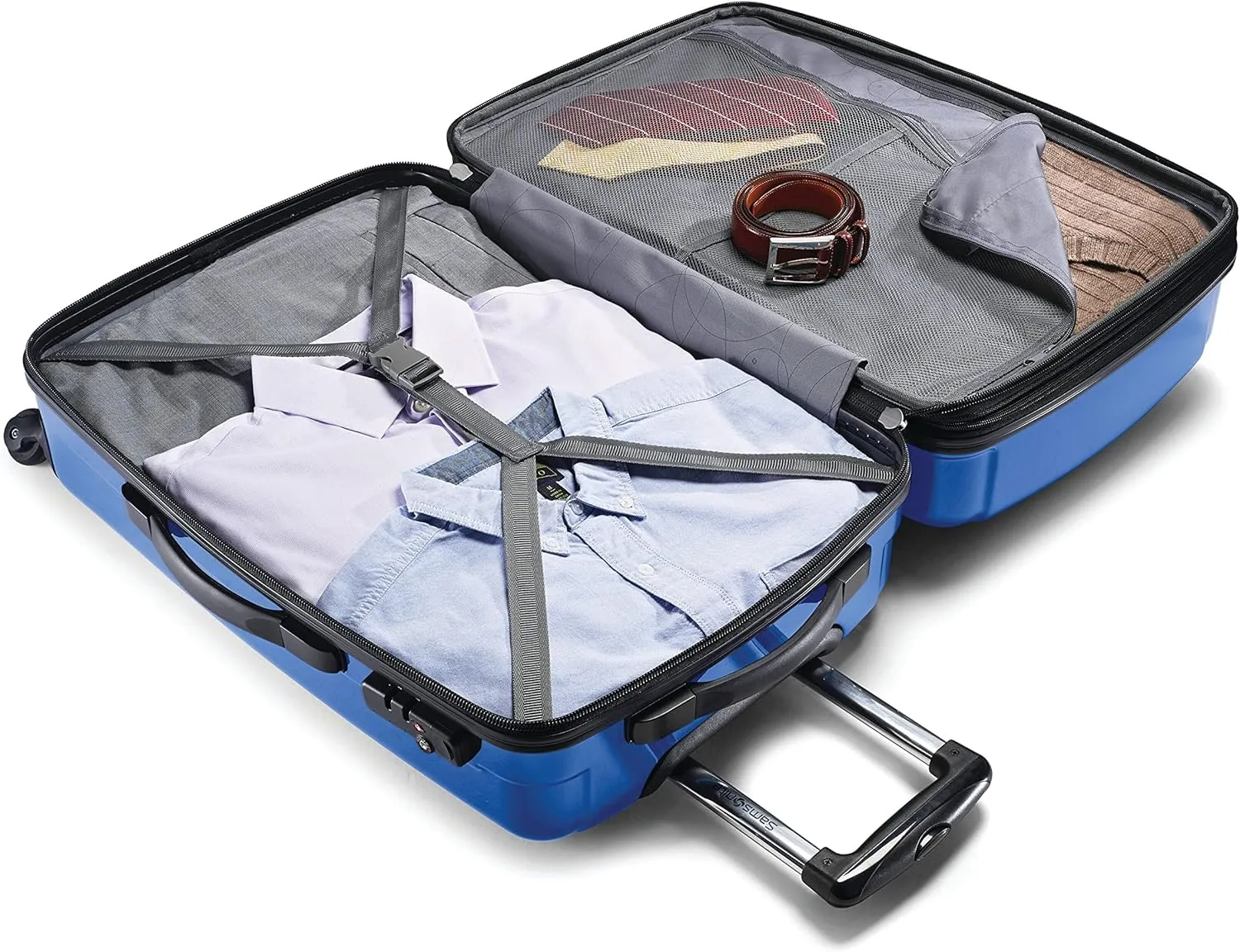Samsonite Winfield 2 Hardside Expandable Luggage with Spinner Wheels, Checked-Large 28-Inch, Nordic Blue