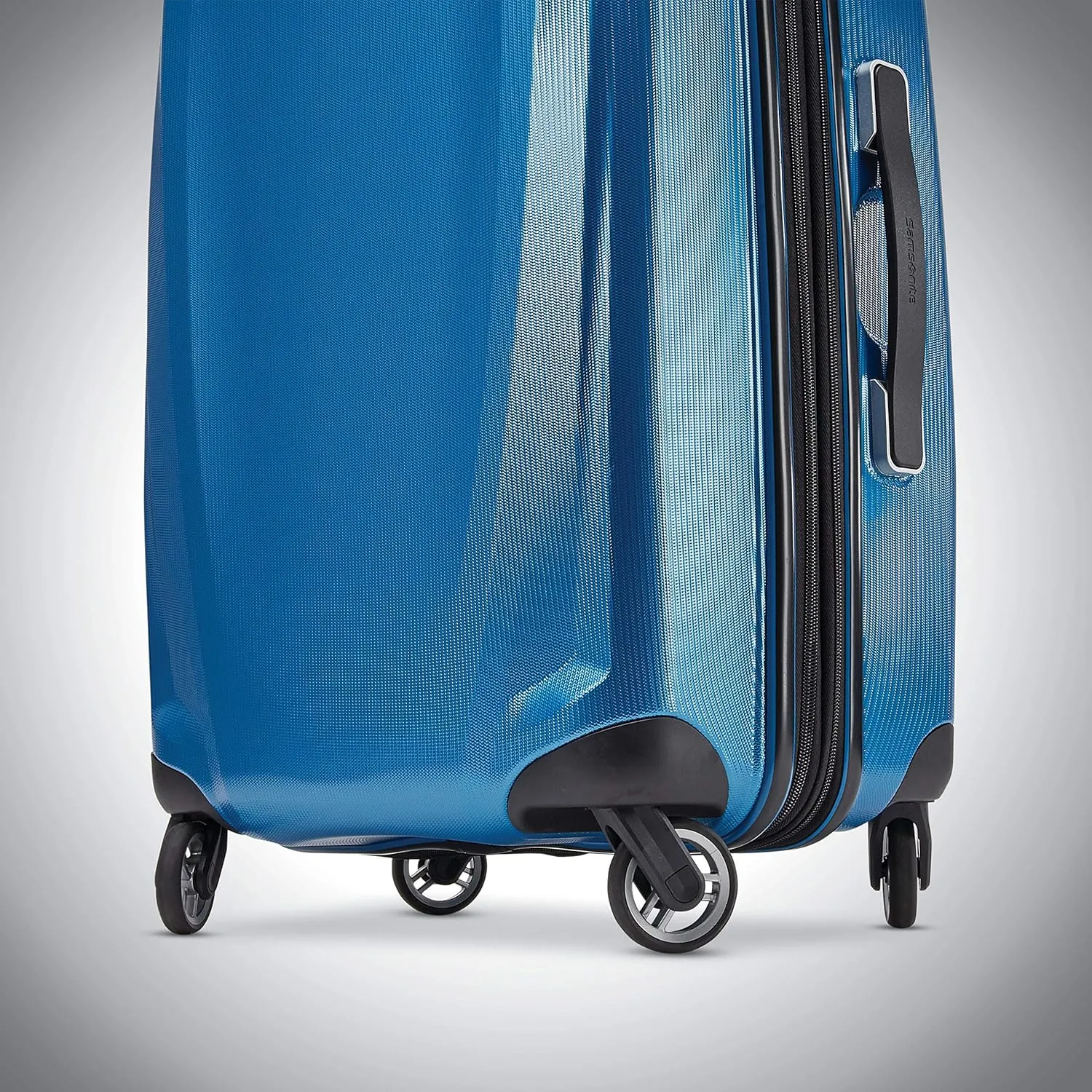 Samsonite Winfield 3 DLX Hardside Expandable Luggage with Spinners, Blue/Navy, Checked-Medium 25-Inch