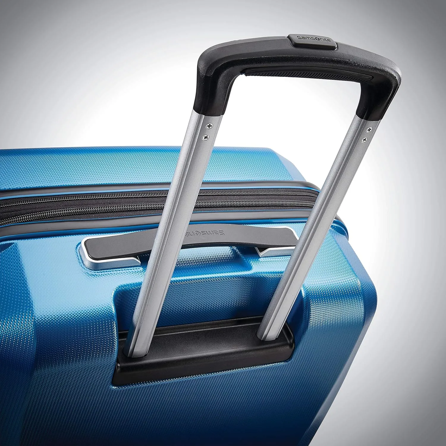 Samsonite Winfield 3 DLX Hardside Expandable Luggage with Spinners, Blue/Navy, Checked-Medium 25-Inch
