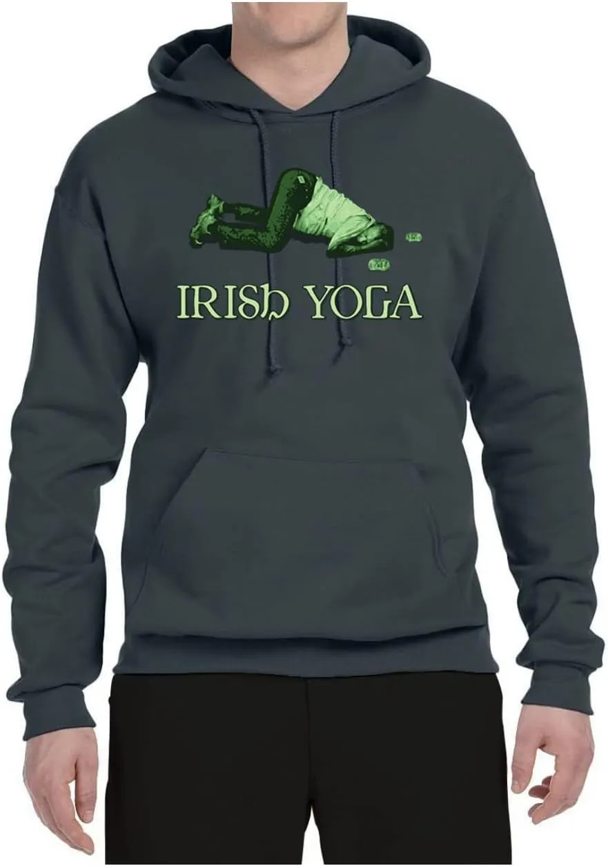 Shark & Hammer Irish Yoga | Funny Irish Party St. Patrick's Day Unisex Graphic Hoodie Sweatshirt