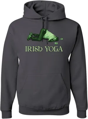 Shark & Hammer Irish Yoga | Funny Irish Party St. Patrick's Day Unisex Graphic Hoodie Sweatshirt