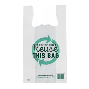 Singlet Shopping Bags Large White Remember to Reuse