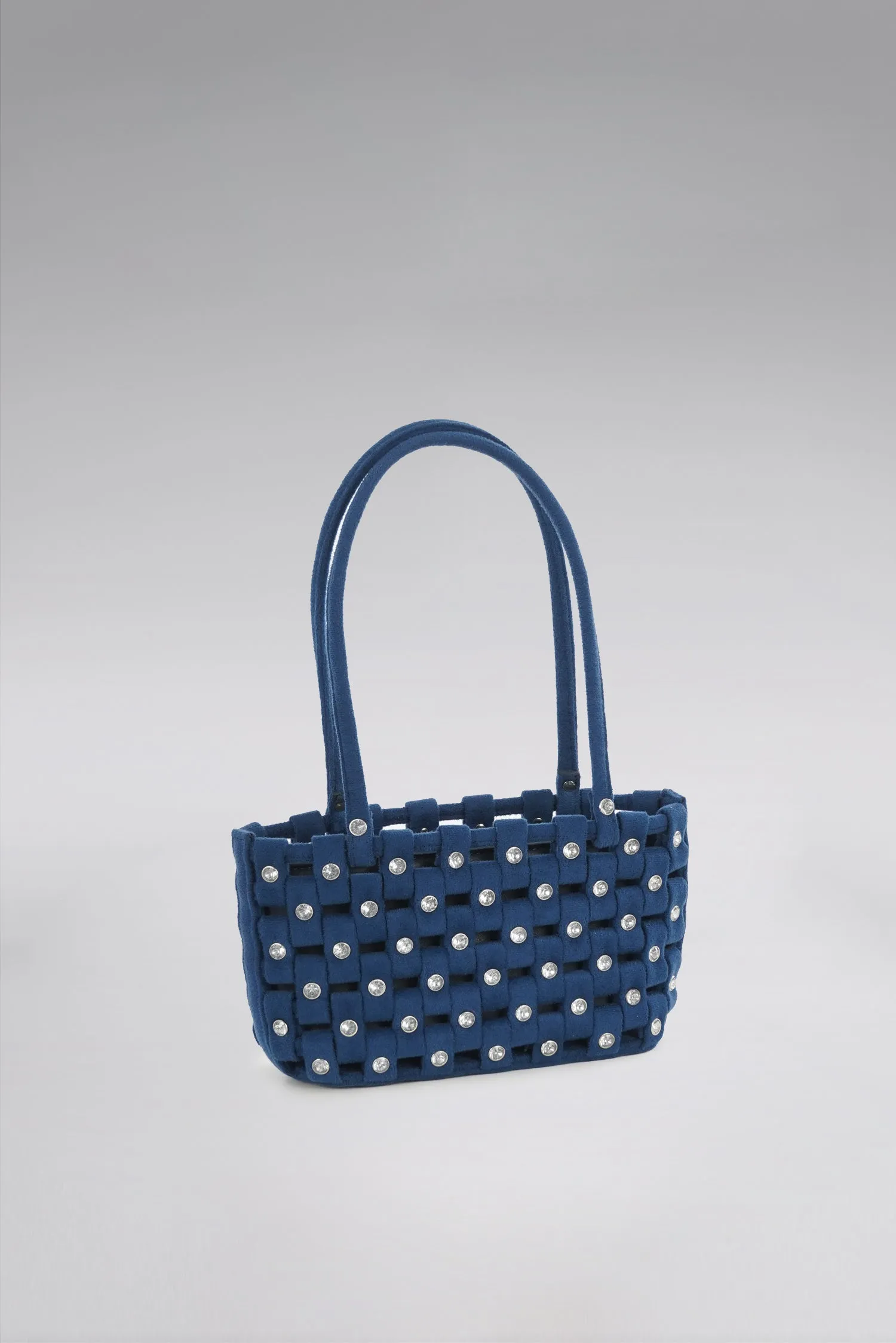 Small Weave Velvet Tote Bag