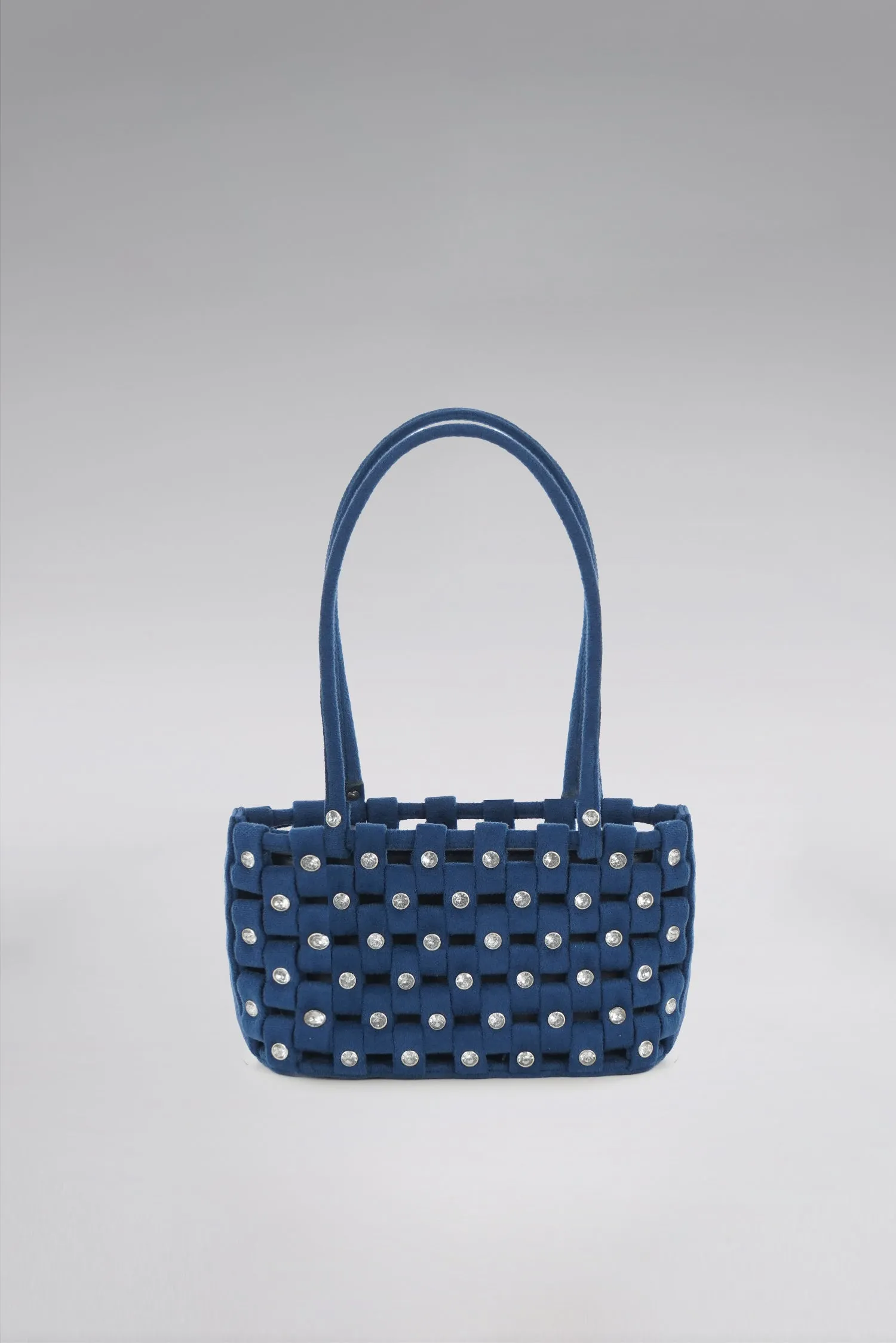 Small Weave Velvet Tote Bag