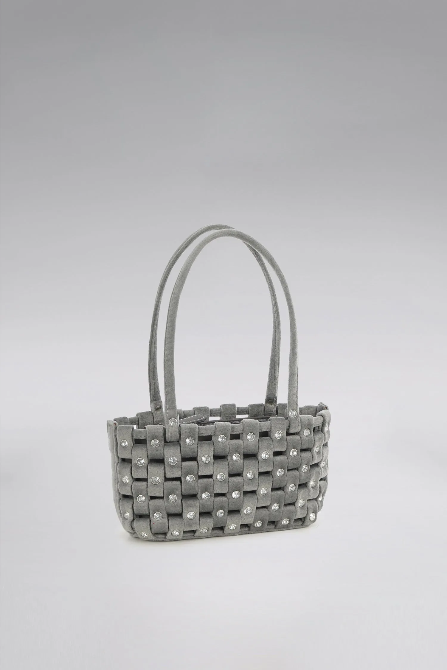 Small Weave Velvet Tote Bag