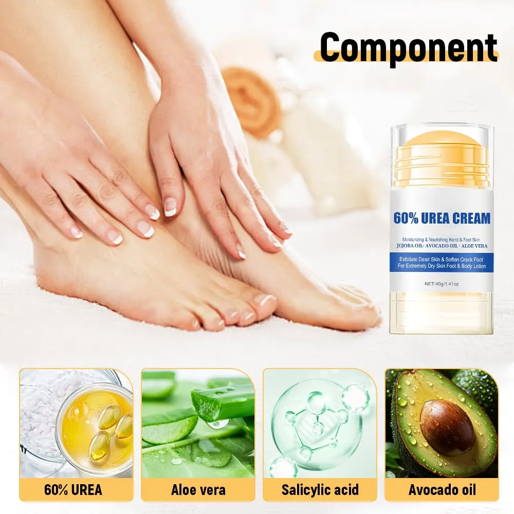 Smooth Steps Foot Therapy Balm, 2025 Upgraded Hydrating and Anti-Cracking Foot Cream, Foot Cream for Dry Cracked Heels and Feet Women Men Travel (White, Standard)
