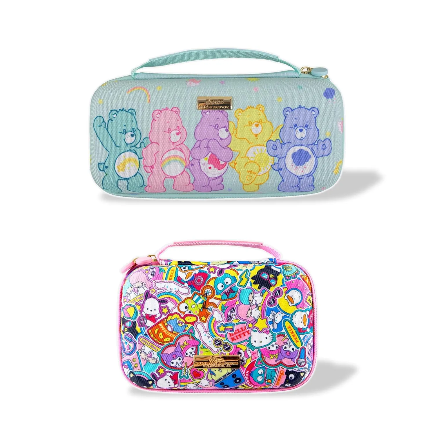 Sonix x Sanrio Nintendo Switch 1 Carrying Case (Care Bears Pastel)   GameCard Case (Hello Kitty and Friends Stickers)